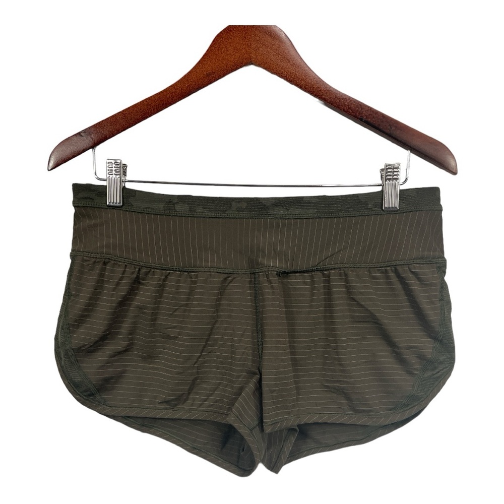 Lululemon Run for Days Shorts Deep Camo Green, Size 8